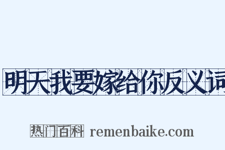 明天我要嫁给你反义词是什么意思的图片